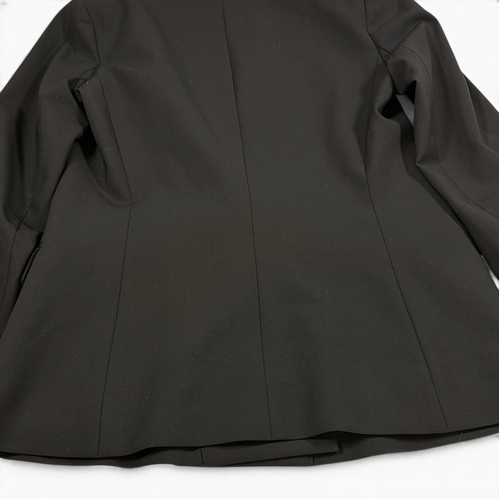 Theory Womens Black Double Breasted Wool Lycra Stretch Blazer Jacket Size 8 - Picture 8 of 14